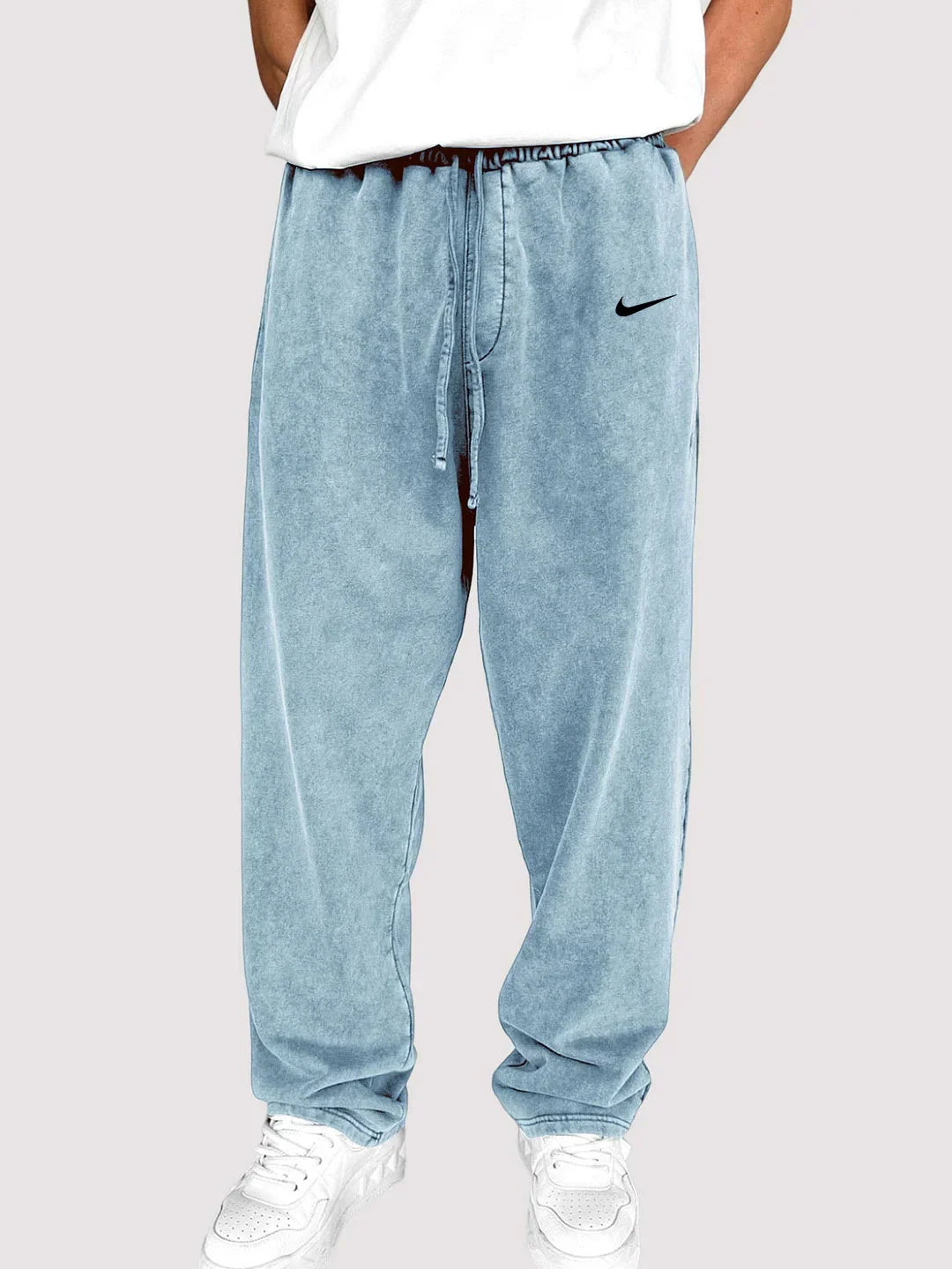 Distressed Cotton Relaxed Men's Lounge Pants