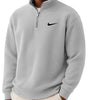 Men's Loose Casual Waffle Stand Collar Half Zip Sweatshirt