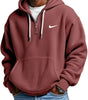 Men's Loose Waffle Half-Zip Hooded Sweatshirt