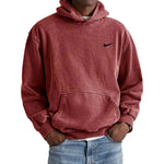 Men's Retro Washed Loose Pocket Hooded Sweatshirt