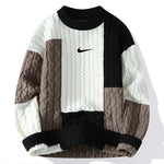 Men's New Loose Casual Colorblock Knitted Sweater