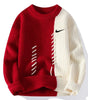 Men's Trendy Loose Colorblock Casual Knitted Sweater