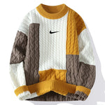 Men's New Loose Casual Colorblock Knitted Sweater