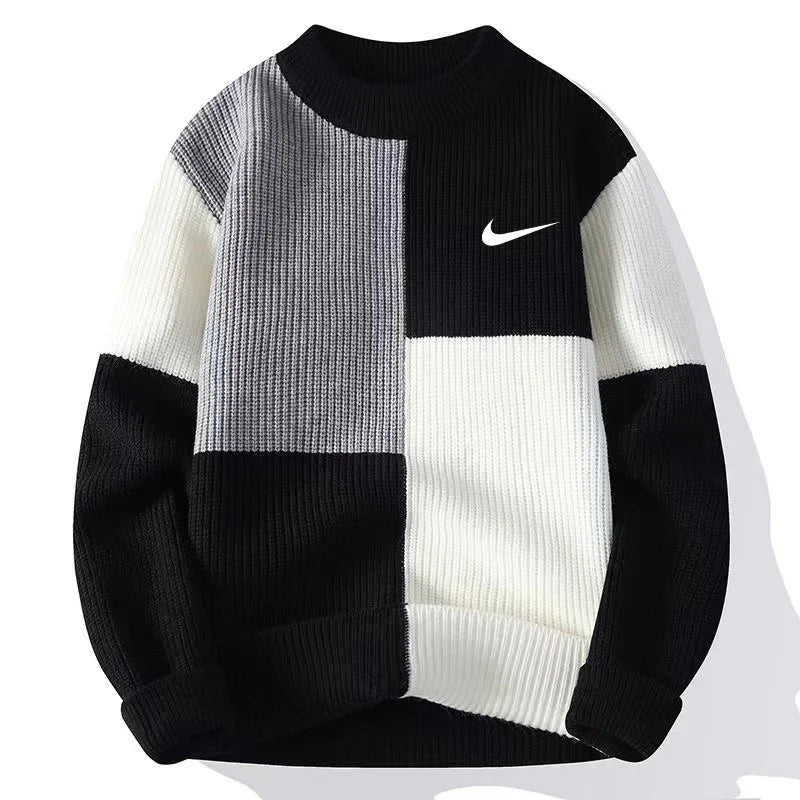 Men's Trendy Loose Colorblock Knitted Sweater