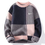 Men's New Fashion Trend Geometric Crew Neck Sweater